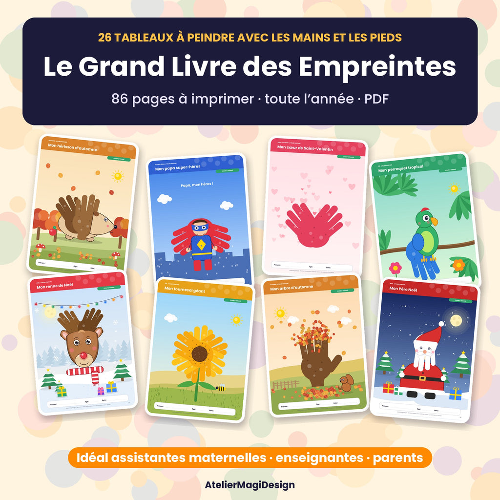 Le Grand Livre des Empreintes – 26 modèles de peinture mains et pieds