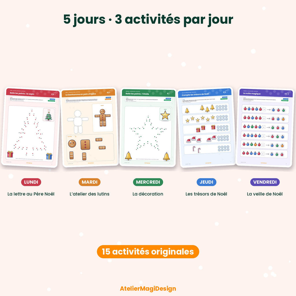 La magie de Noël – 15 activités à imprimer et plastifier (maternelle)