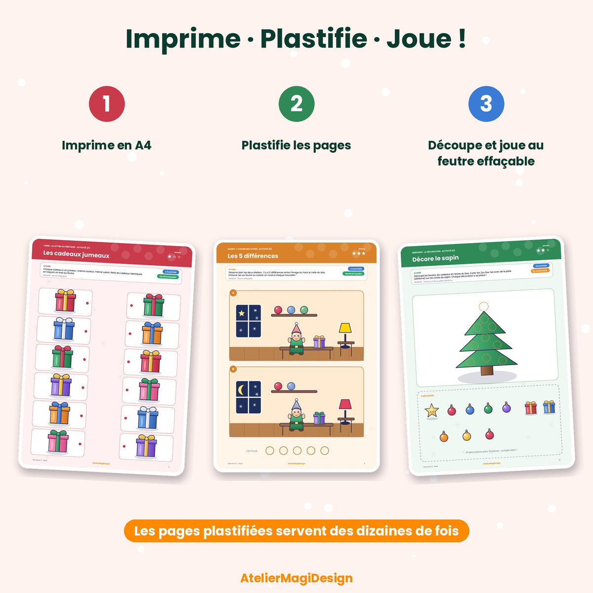 La magie de Noël – 15 activités à imprimer et plastifier (maternelle)