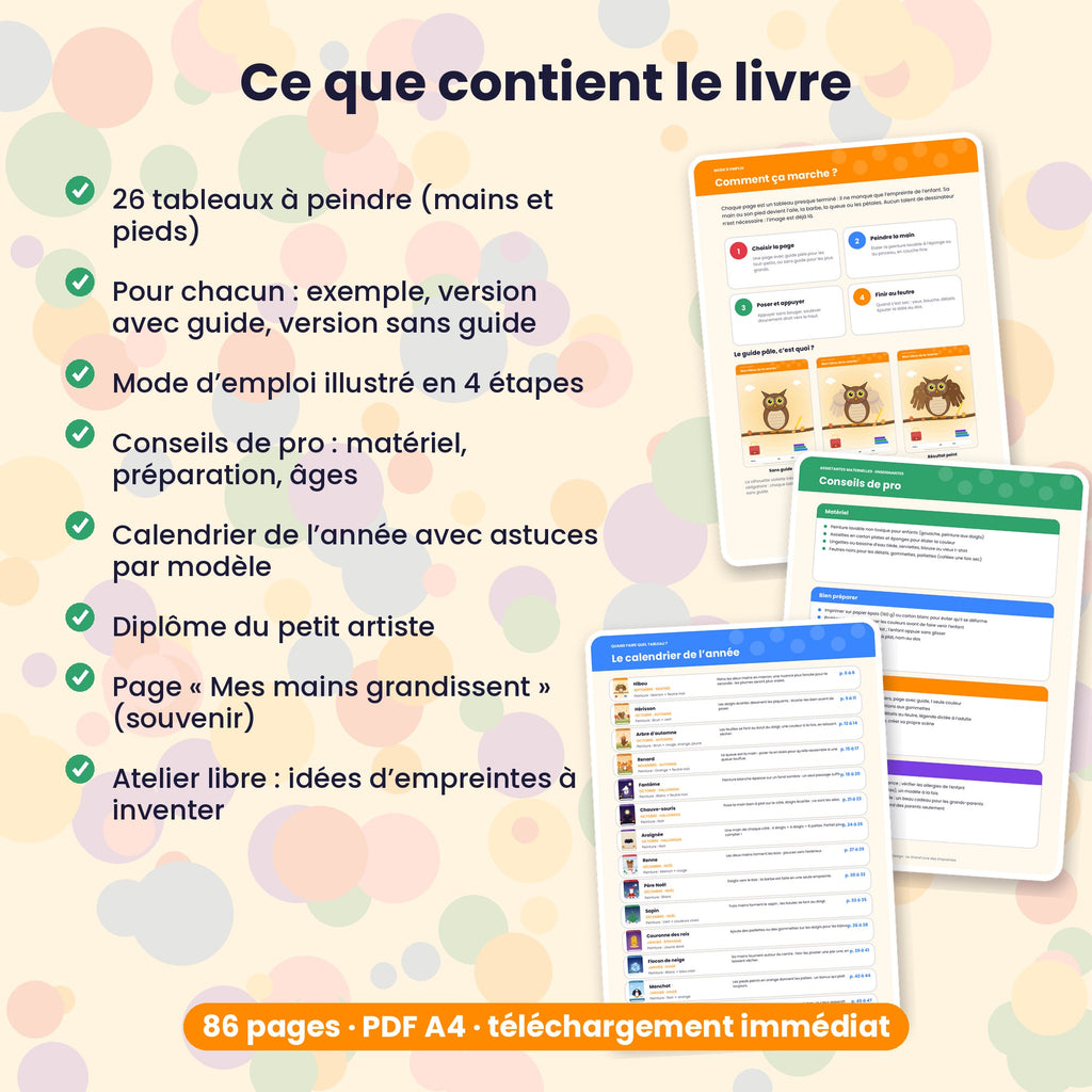 Le Grand Livre des Empreintes – 26 modèles de peinture mains et pieds