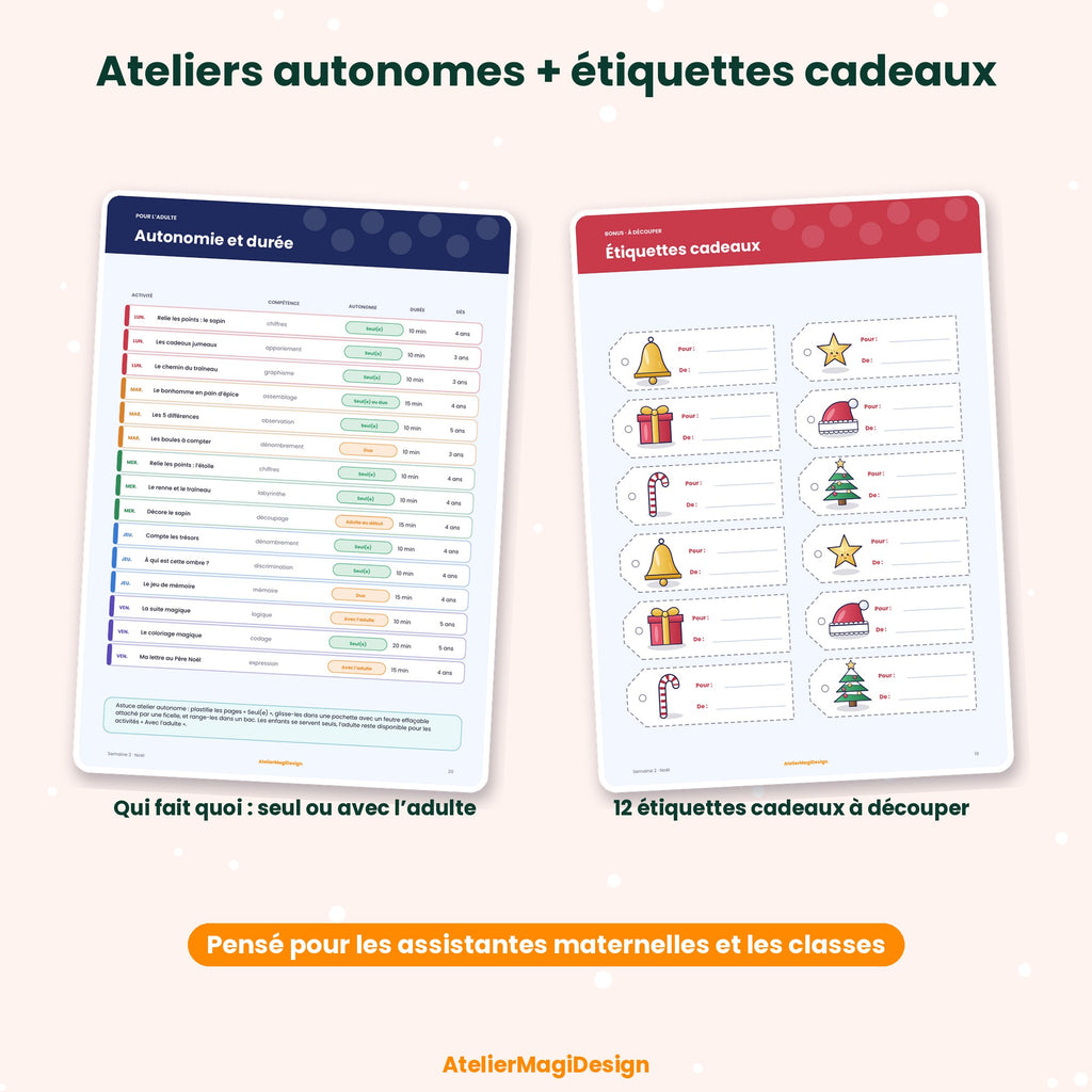 La magie de Noël – 15 activités à imprimer et plastifier (maternelle)