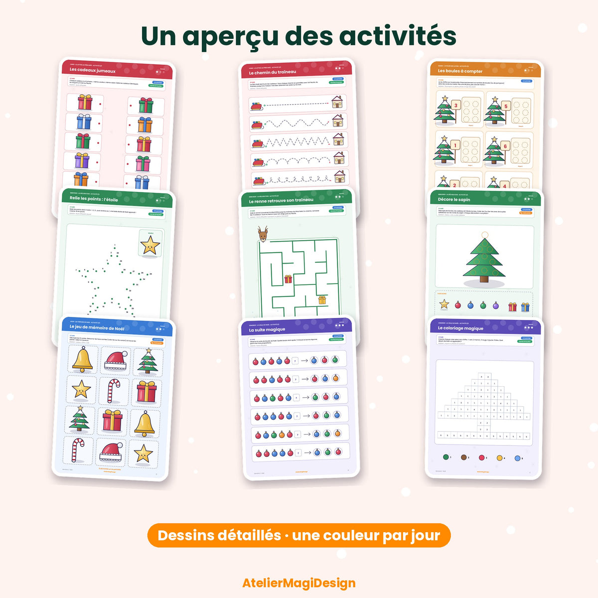 La magie de Noël – 15 activités à imprimer et plastifier (maternelle)